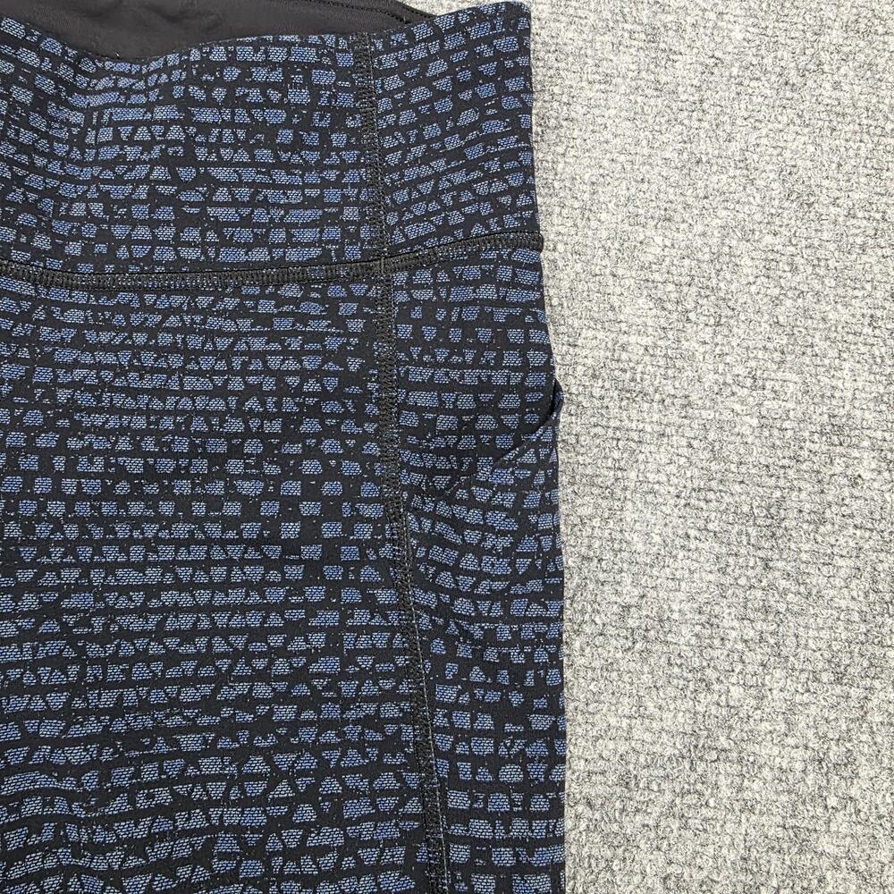 Lululemon Pants Womens 4 Blue Black Geometric Pace Rival Crop Leggings Pocket - Picture 9 of 16
